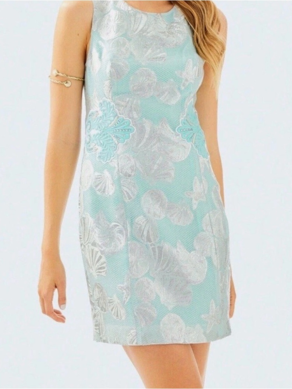 Lilly Pulitzer Mila Shift Dress Metallic Shell Jacquard 00